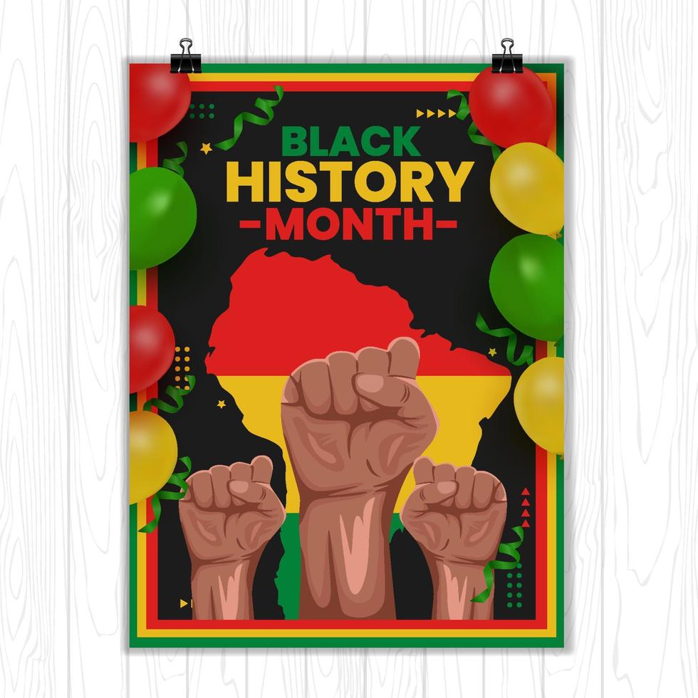 plantilla de póster del día de la historia negra vector