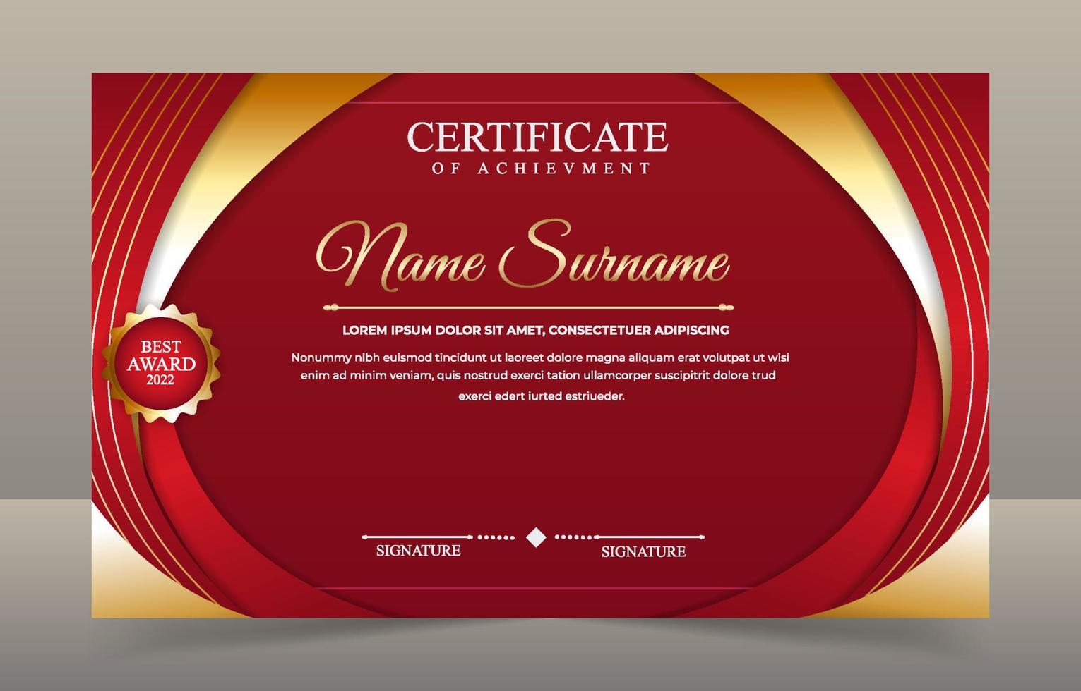 Modern Red Certificate Template vector