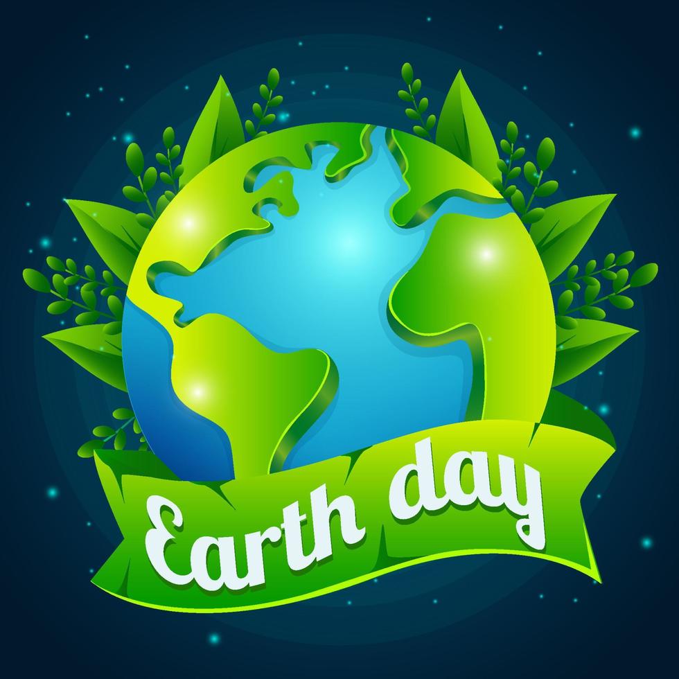 Realistic Earth Day Background Concept vector