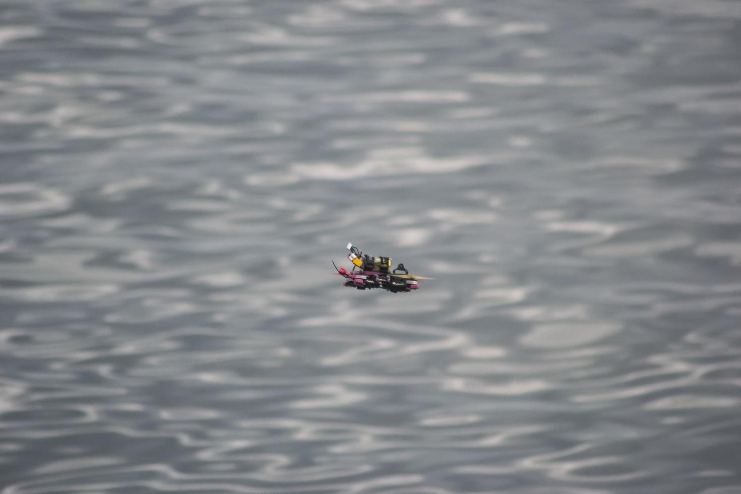 A drone flying over the sea photo