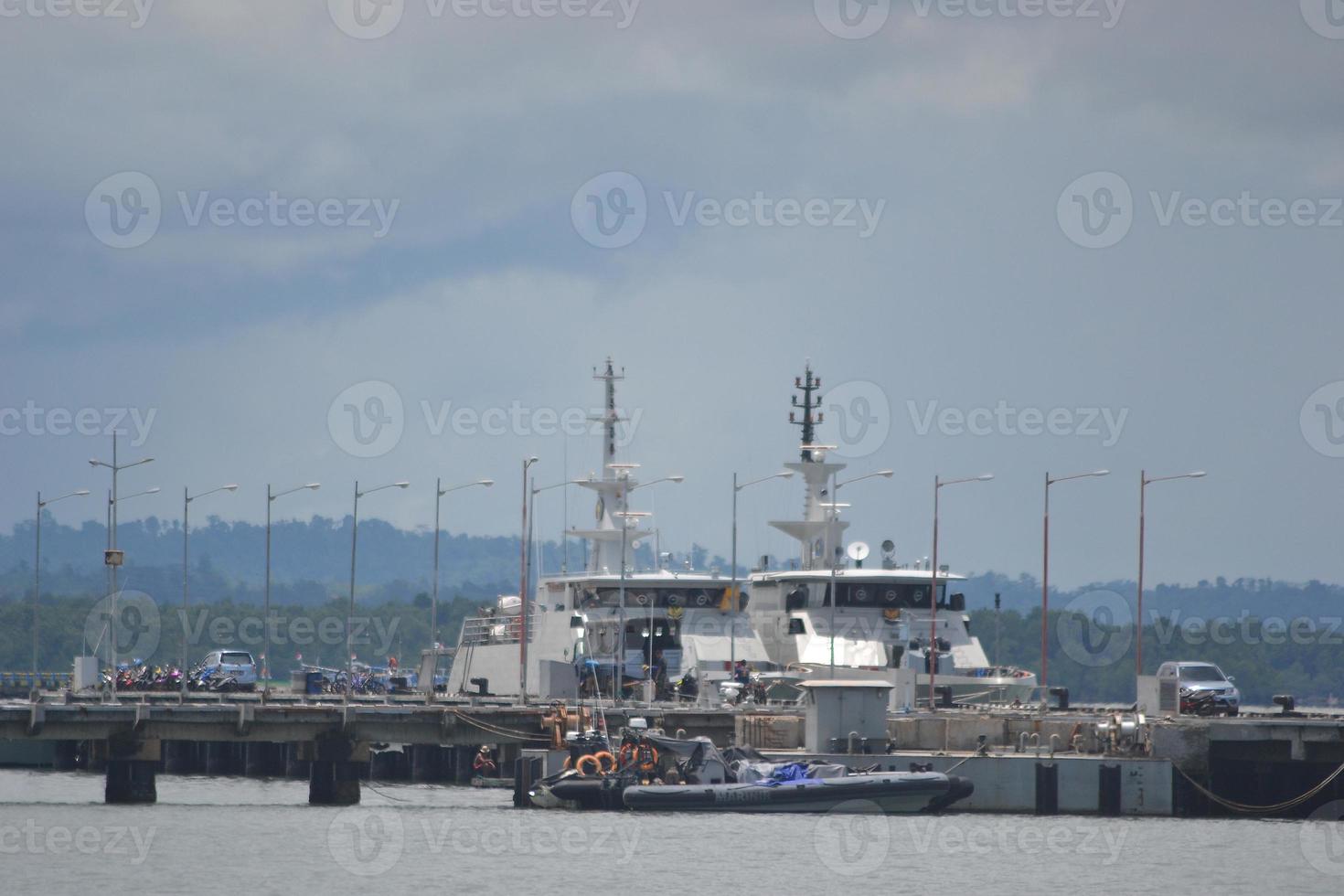 Patrol military boats mooring at the navy dock photo