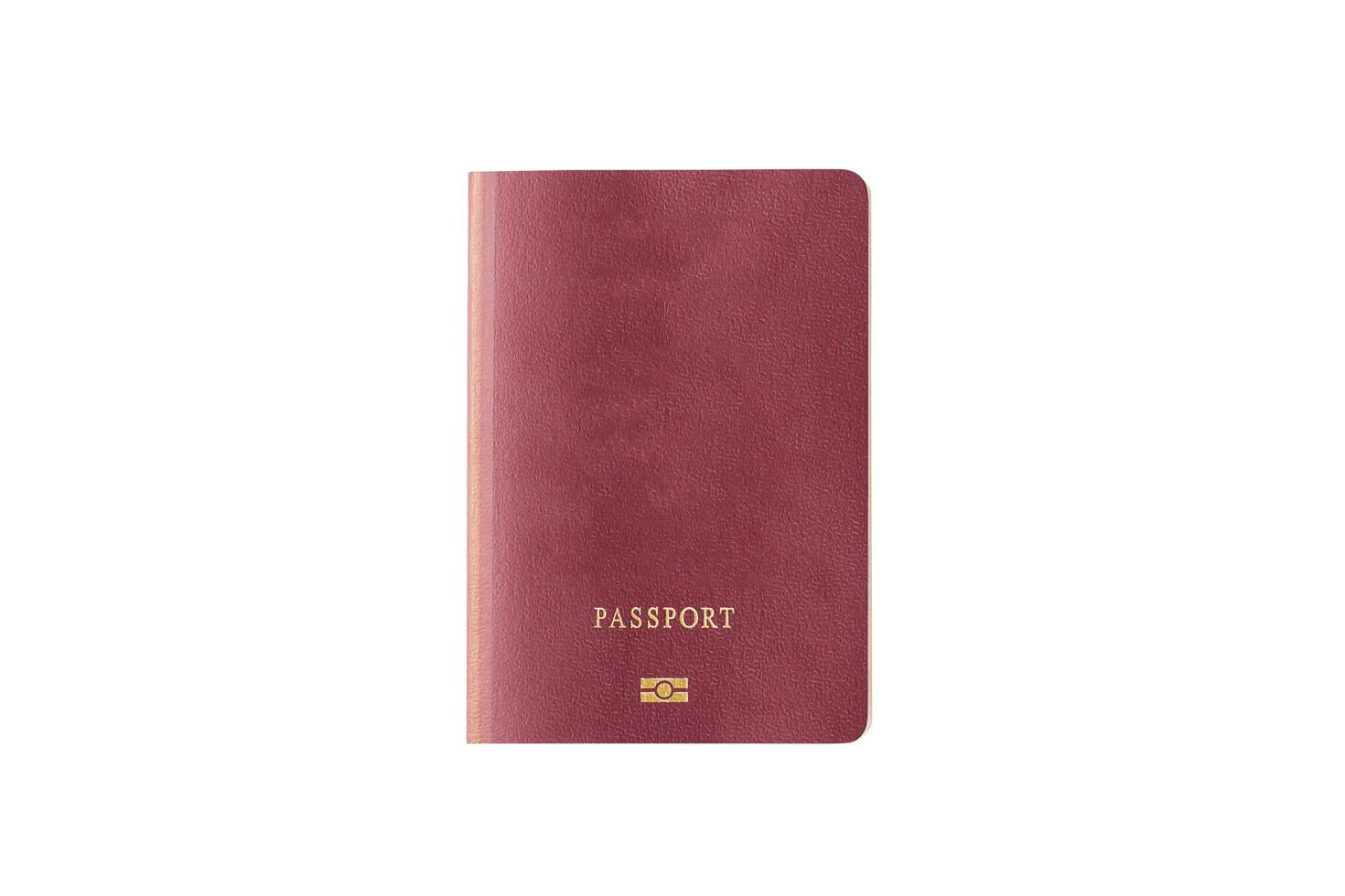 primer plano de pasaporte en blanco aislado foto