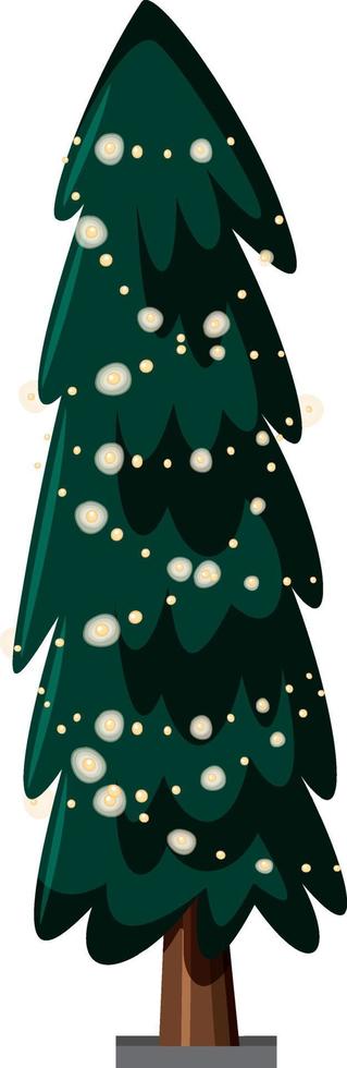 Isolated Christmas tree decorated with festive lights vector