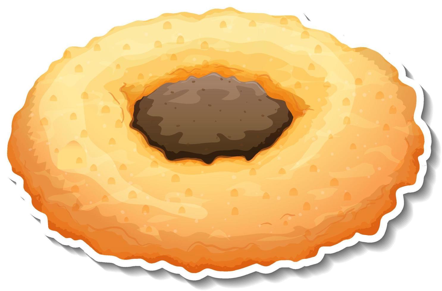 A butter cookie with chocolate vector