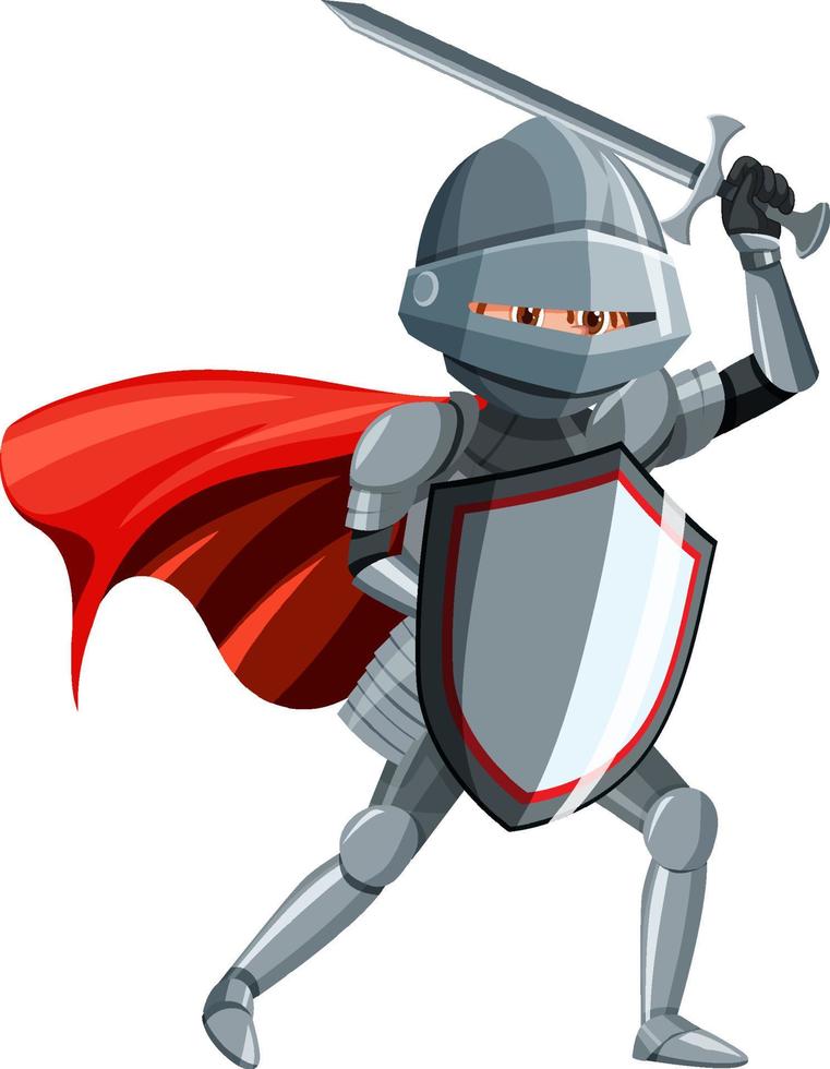 Medieval knight in armor costume isolated vector