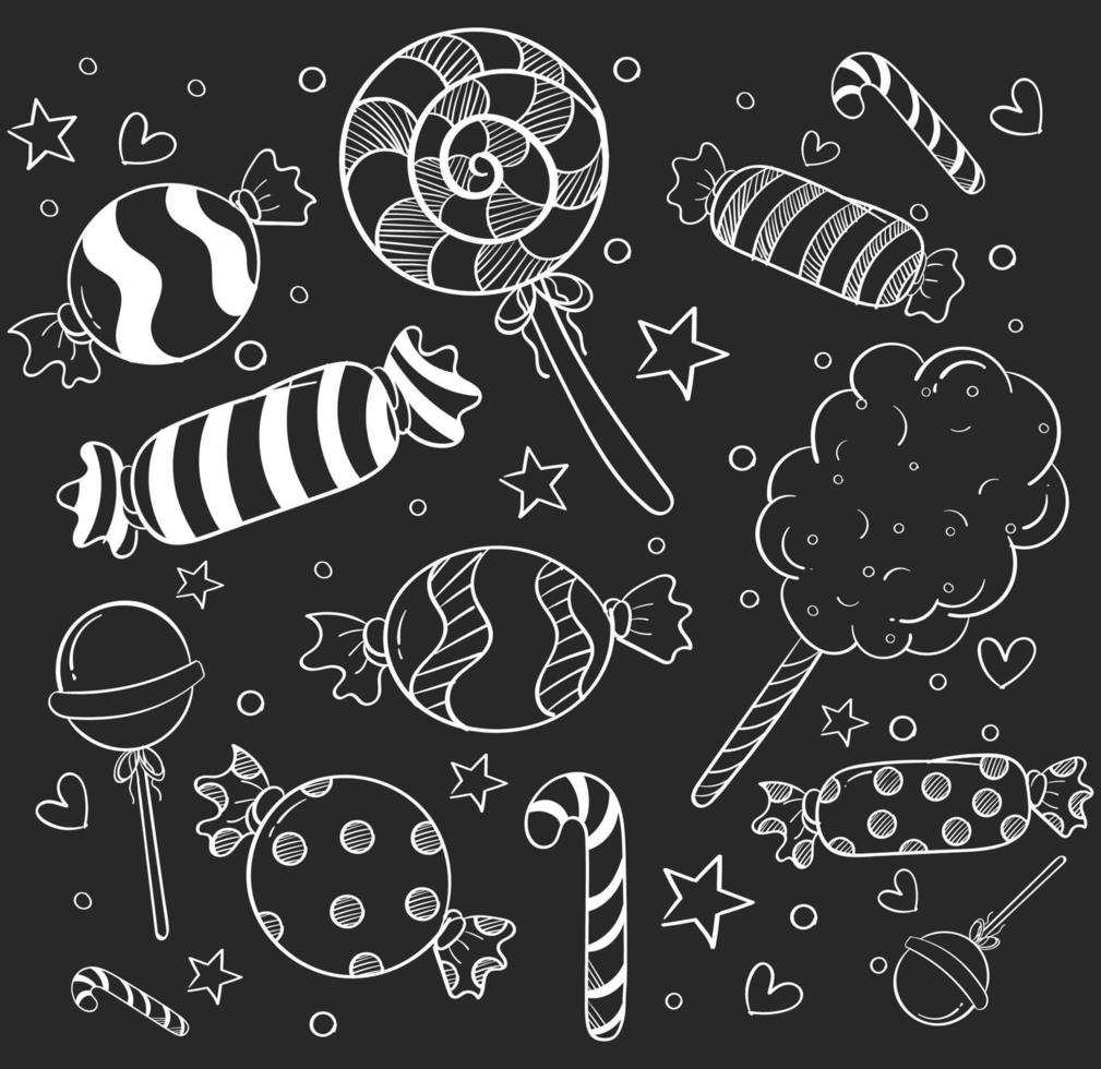 Hand drawn doodle icons set vector