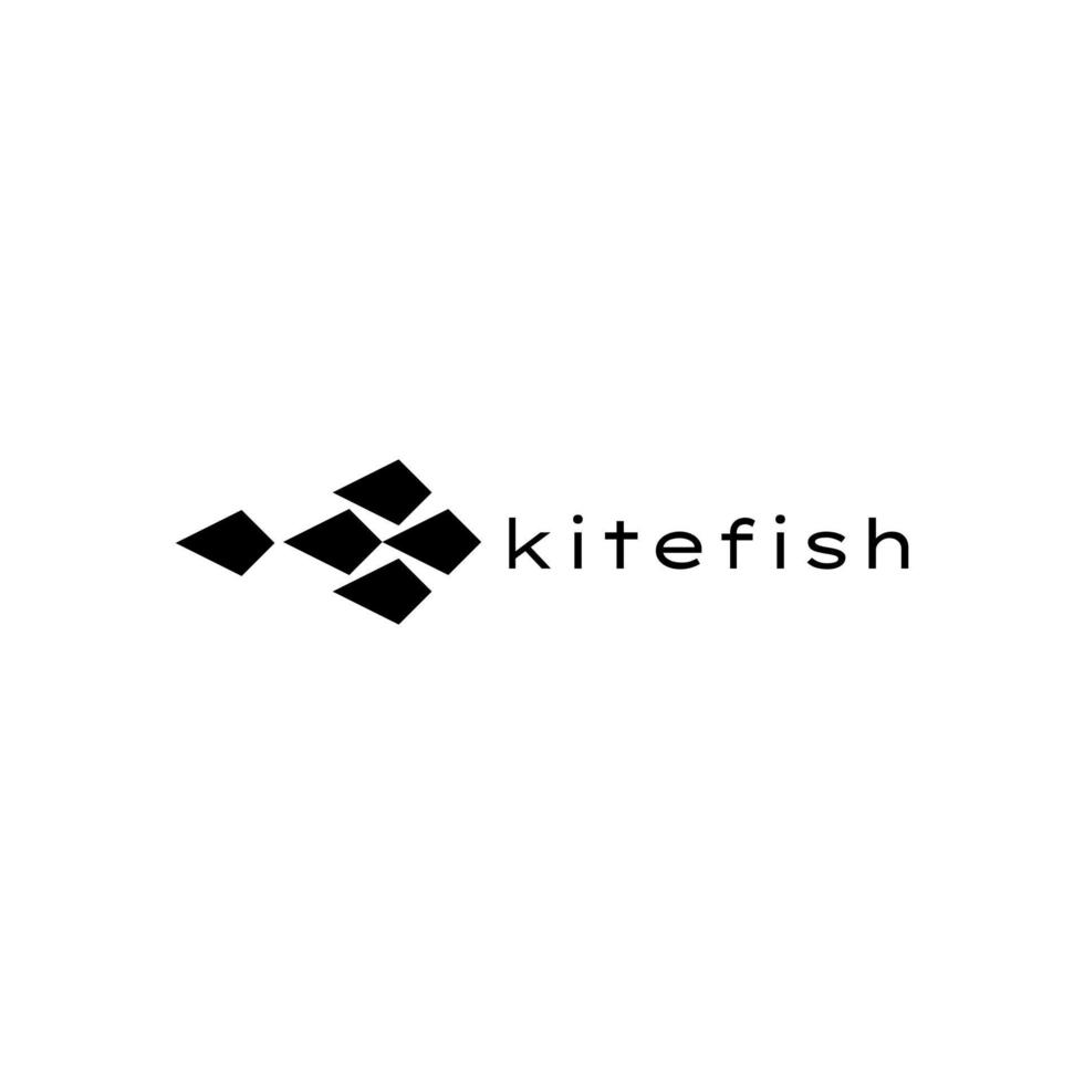 Kite Fish clever dual meaning logo vector