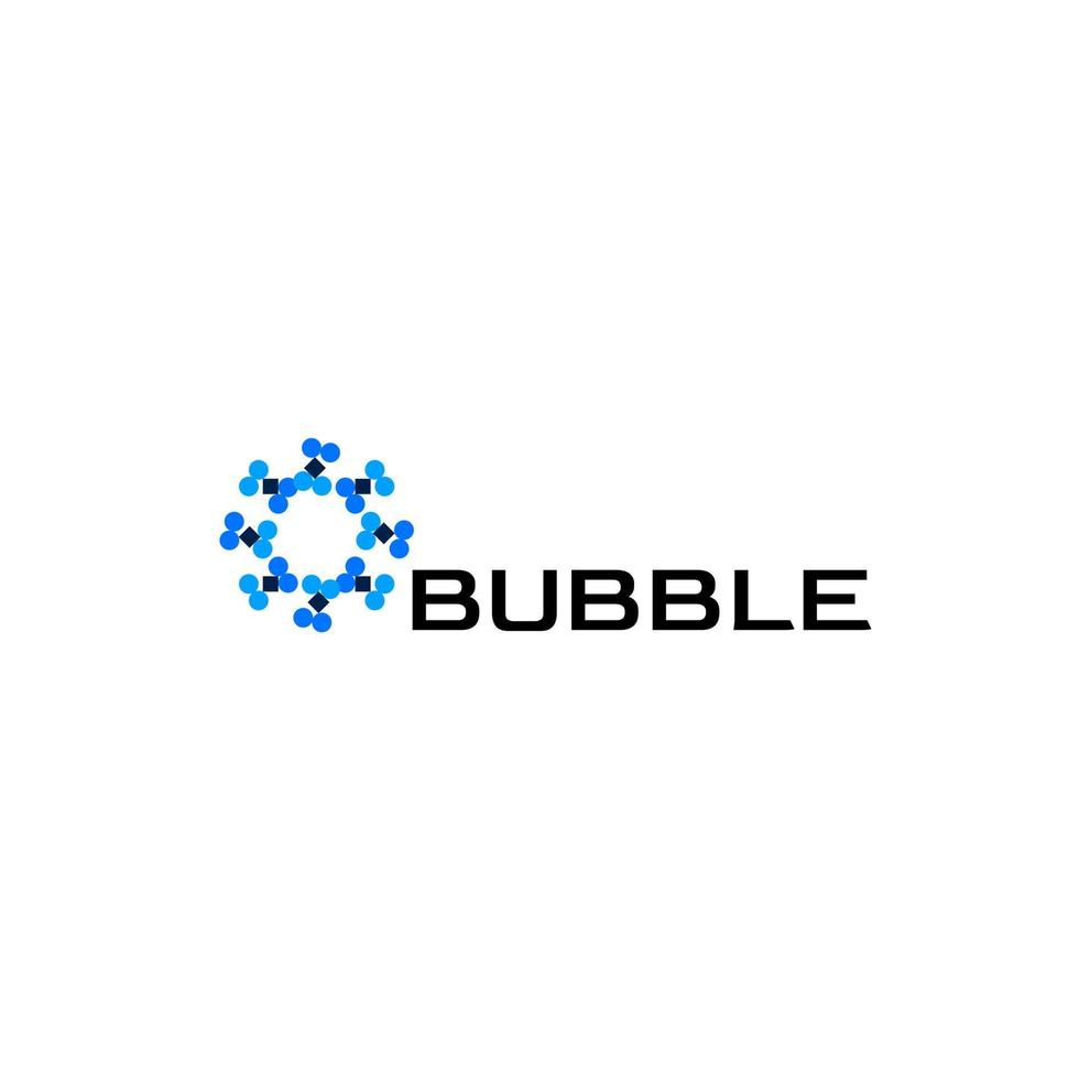 Pixel Bubble Circle logo design vector