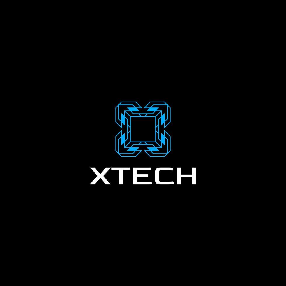 Future X tech logo design vector