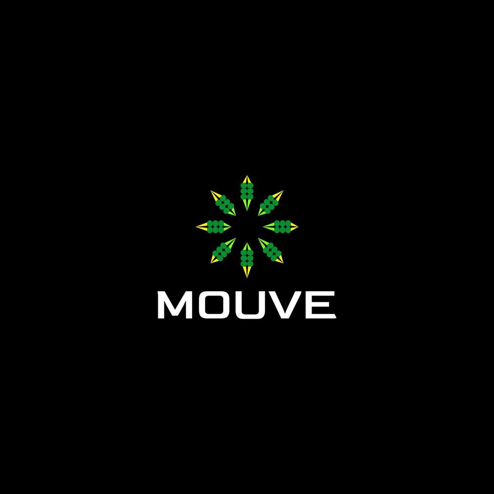 Dynamic Tech green logo design vector