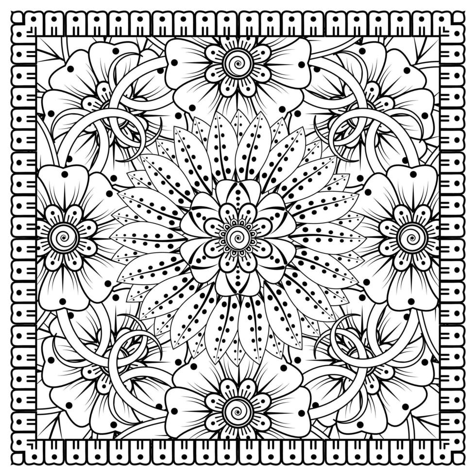 Circular pattern in form of mandala for Henna, Mehndi, tattoo, decoration. Decorative ornament in ethnic oriental style. Coloring book page. vector