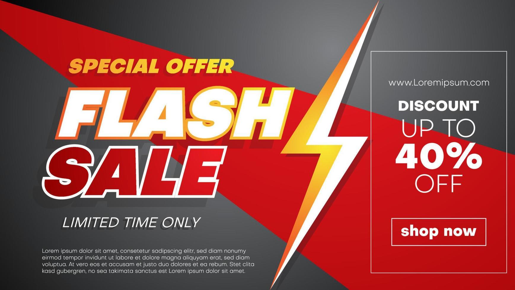 flash sale banner design template for your business promotion. vector illustration