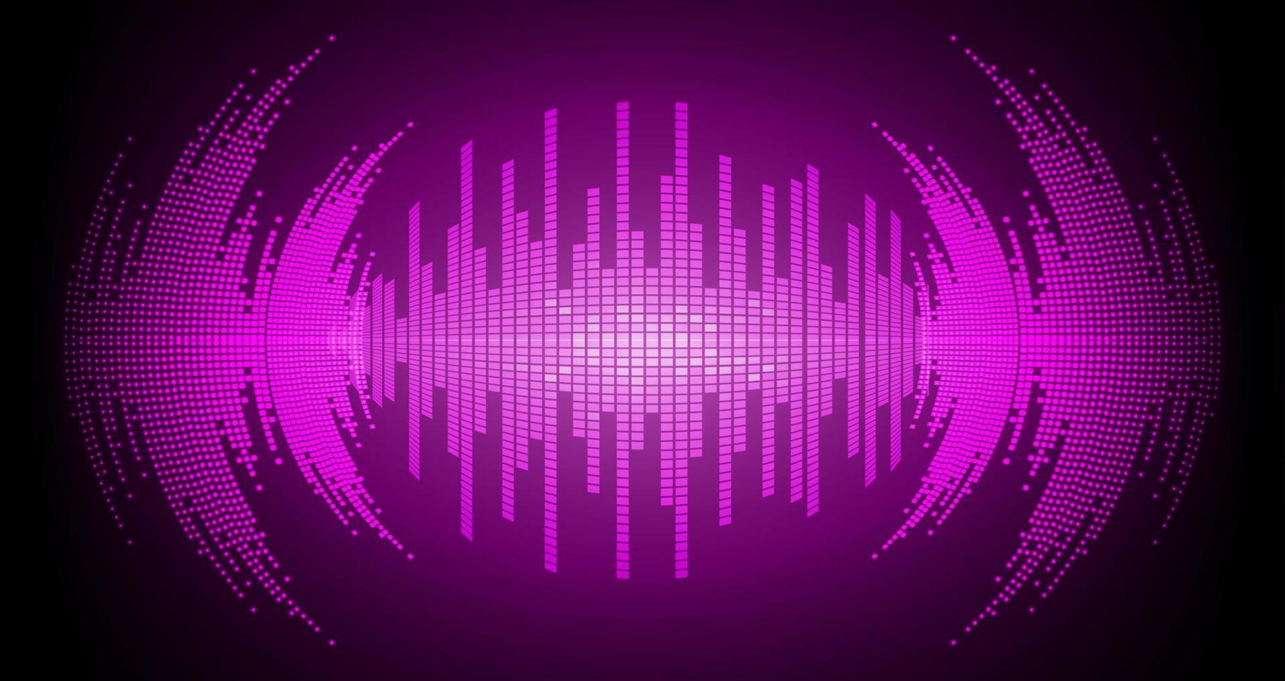 Sound waves oscillating dark light vector