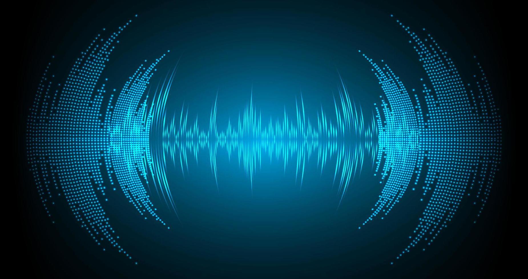 Sound waves oscillating dark light vector