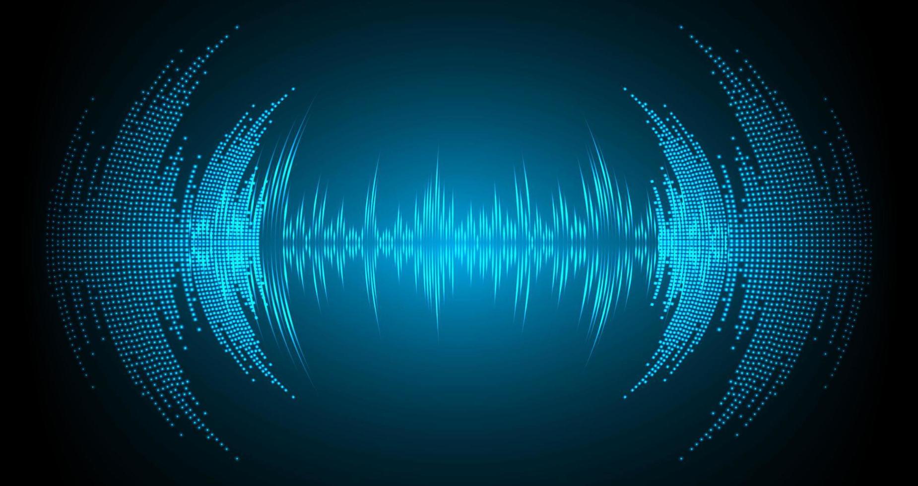 Sound waves oscillating dark light vector