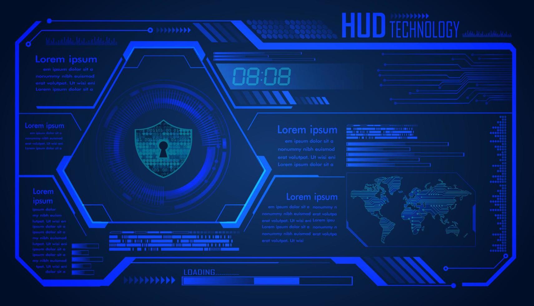 hud cyber circuit future technology concept background vector