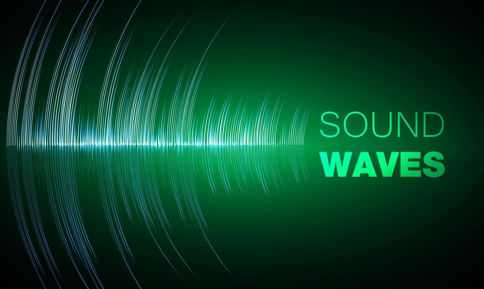 ondas de sonido oscilando luz oscura vector