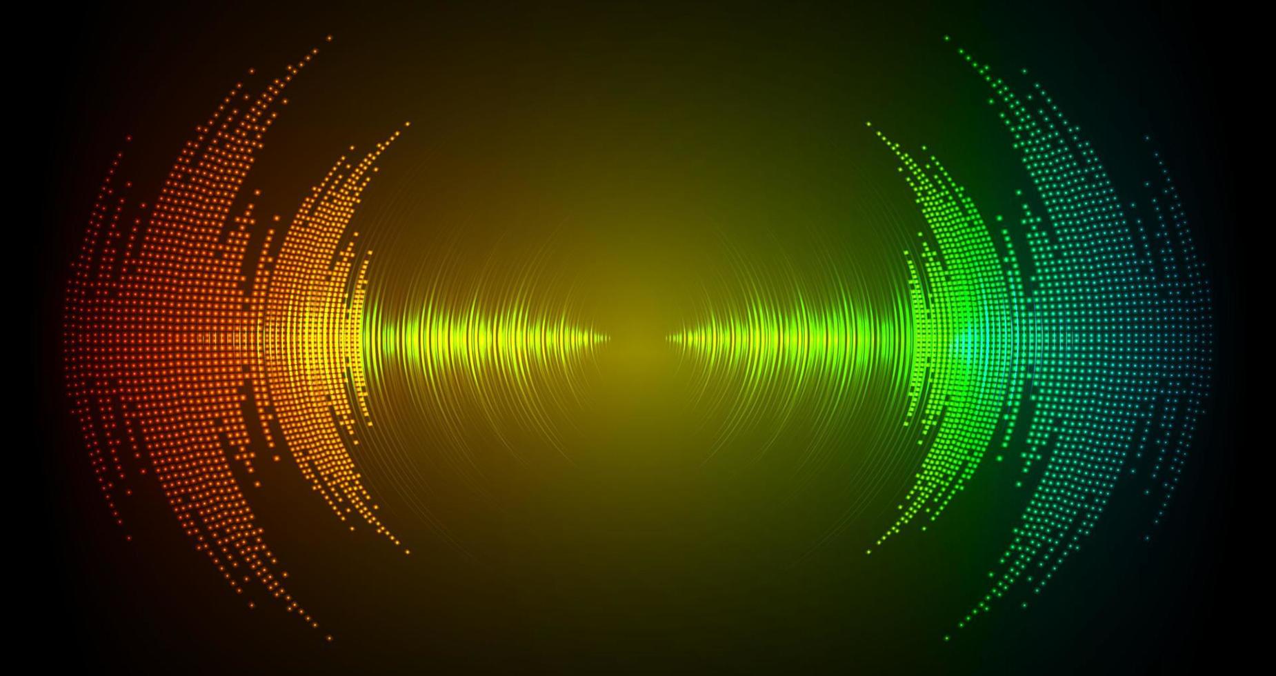 ondas de sonido oscilando luz oscura vector