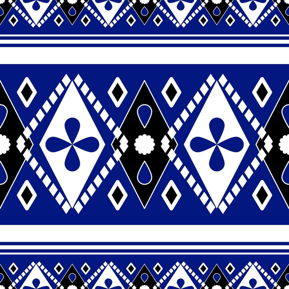 Dark blue seamless pattern with gemetric ethnic design vector