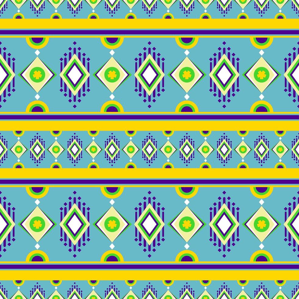 blue lemond pattern with gemetric ethnic design vector