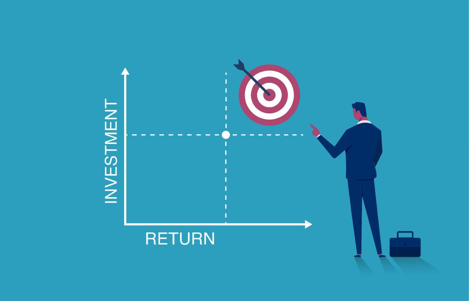 Return on investment graph, Business growth target and arrows chart increase to success vector