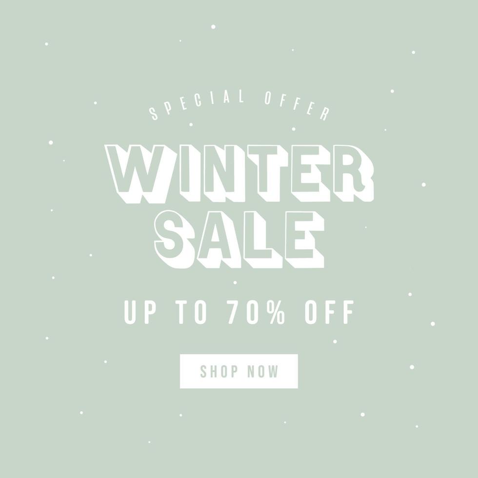 Special offer winter sale banner template. Minimal square banner template for social media post. vector