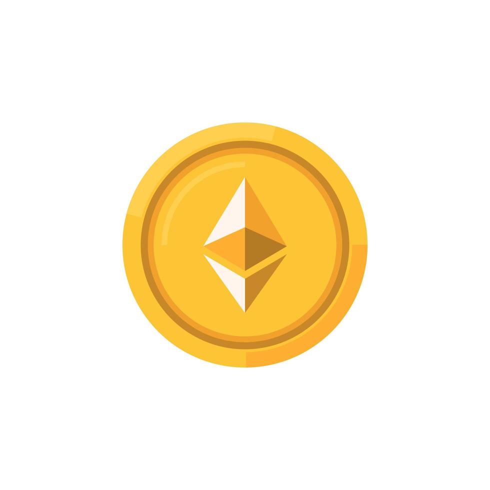 Eth Crypto Vector Icon Illustration. Collection of Crypto currency blockchain flat logo isolated on white