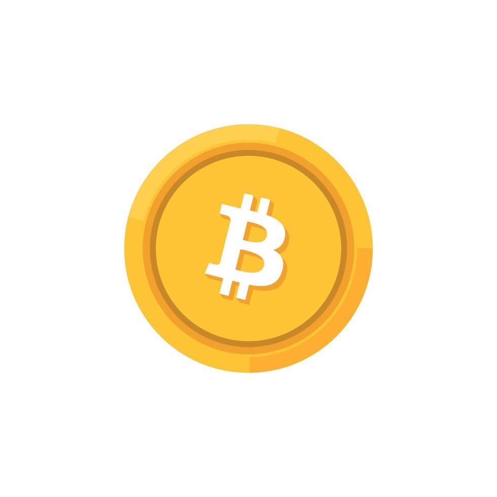 Bitcoin Crypto Vector Icon Illustration. Collection of Crypto currency blockchain flat logo isolated on white