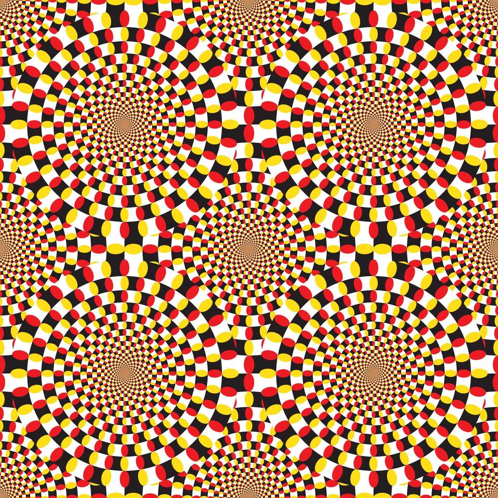 fondo abstracto psicodélico de patrón circular dinámico. ilusión óptica de  movimiento. uso para tarjetas, invitaciones, fondos de pantalla, rellenos  de patrones, elementos de páginas web, etc. 5347678 Vector en Vecteezy