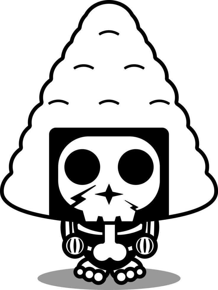 vector cartoon character mascot costume human skull cute onigiri food