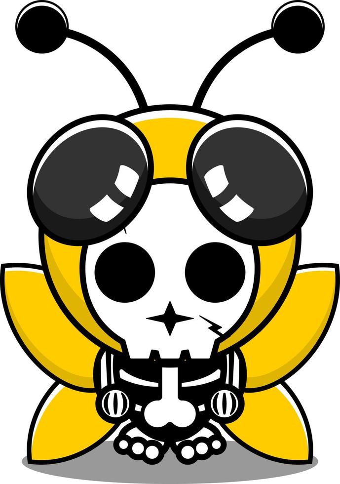 vector cartoon character mascot costume human skull cute bee animal