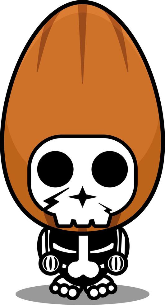 cartoon character character mascot costume human skull spice almond cute vector