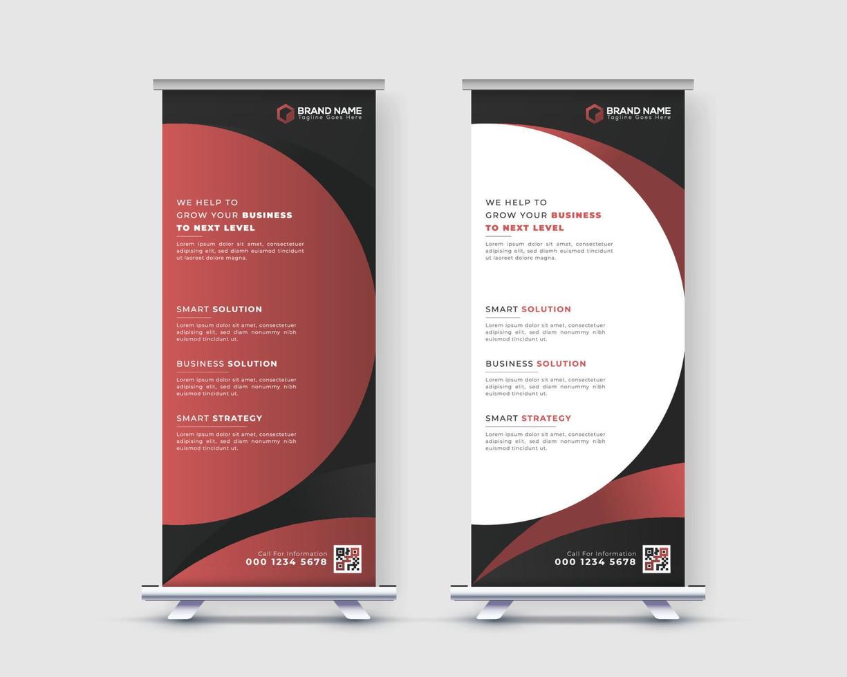 Abstract roll up or pull up banner design vector