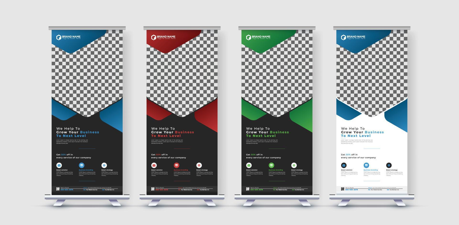 Corporate business roll up banner design vector