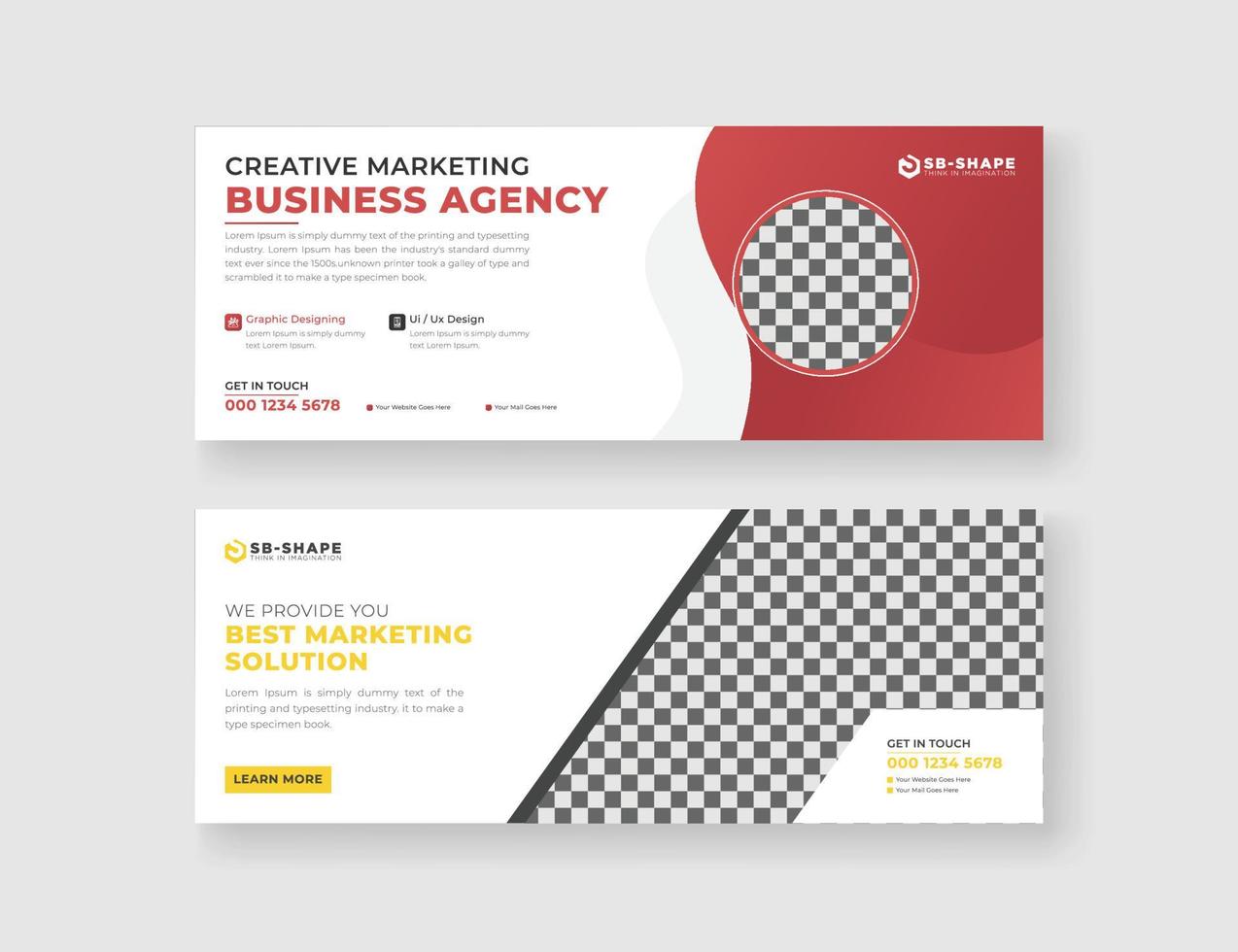 Corporate social media cover banner design vector