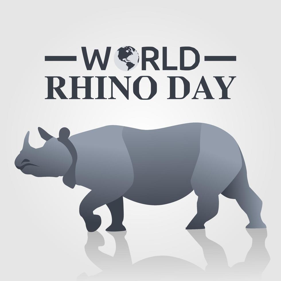 World rhino day vector lllustration