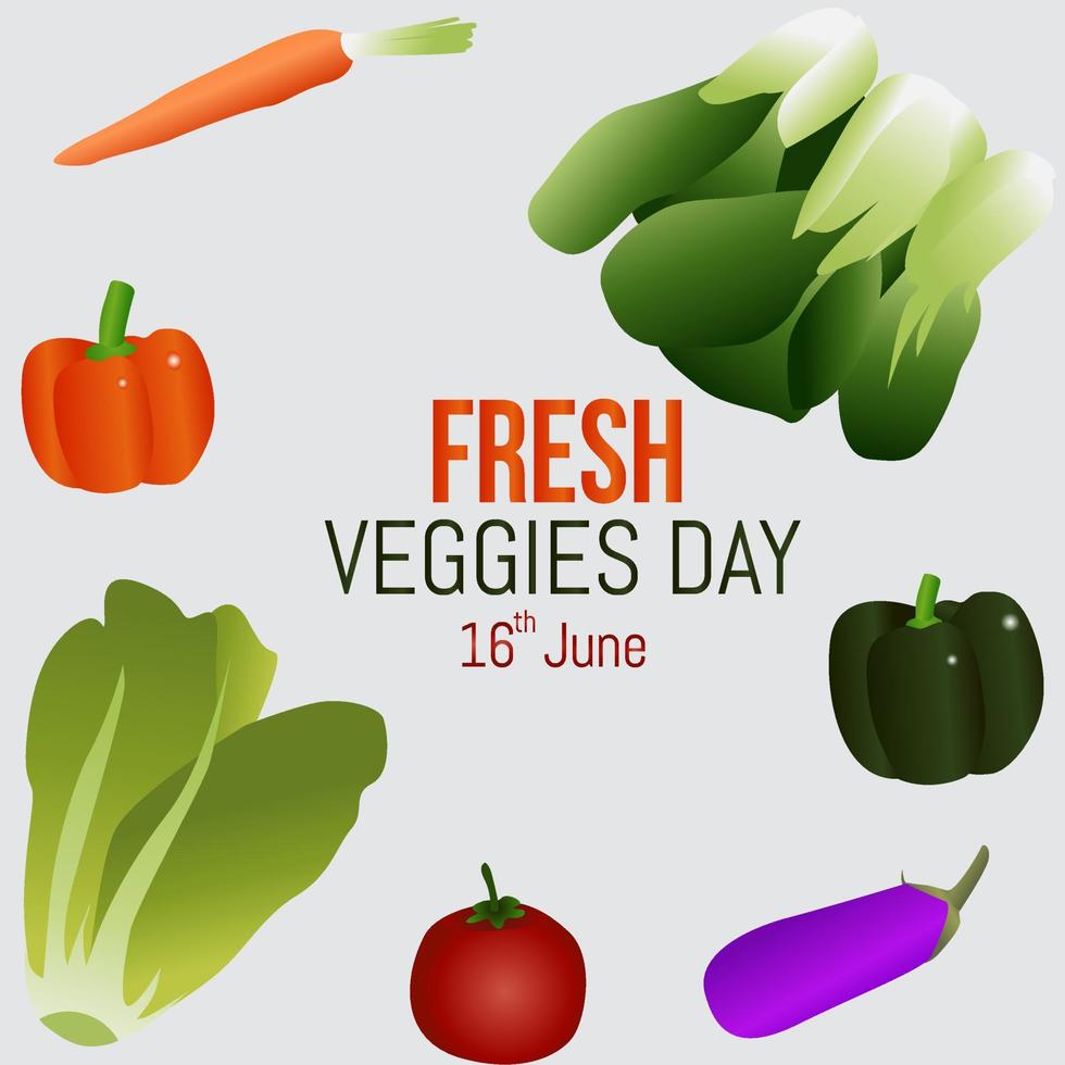 fresh veggies day vector illustraton.
