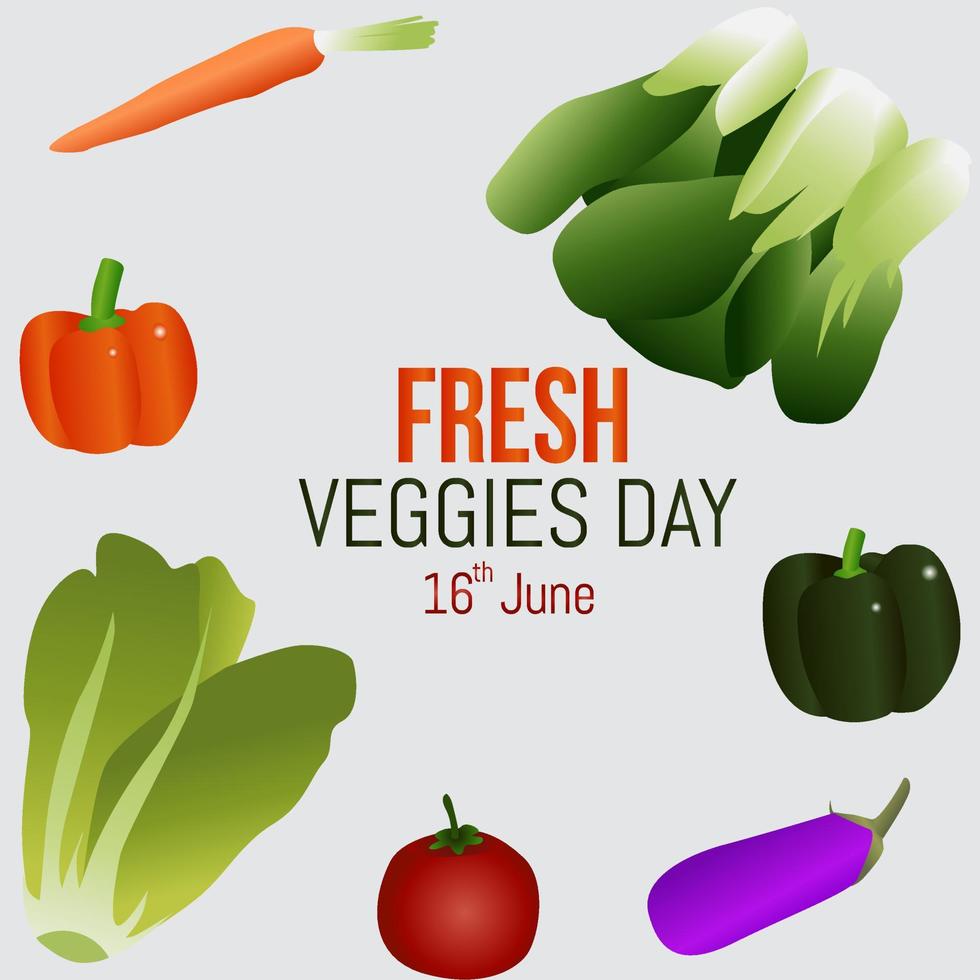 ilustración de vector de día de verduras frescas.