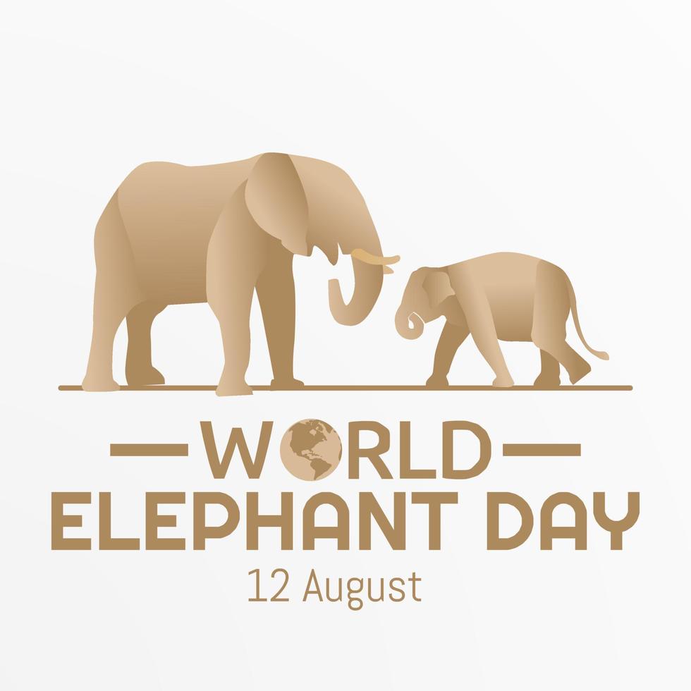 World elephant day vector lllustration