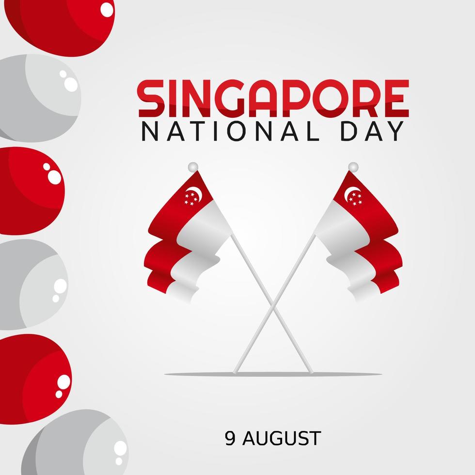 Singapore national day vector illustration