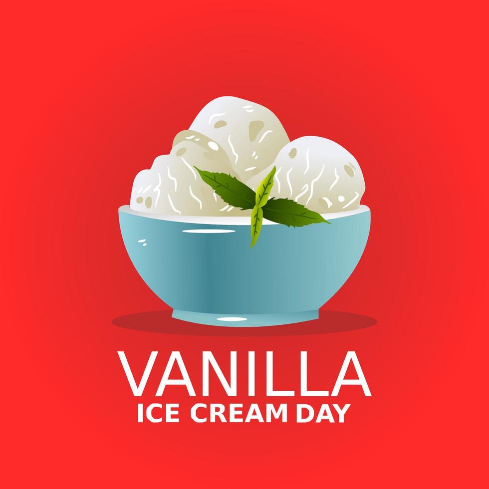 Ilustración de vector de día de helado de vainilla
