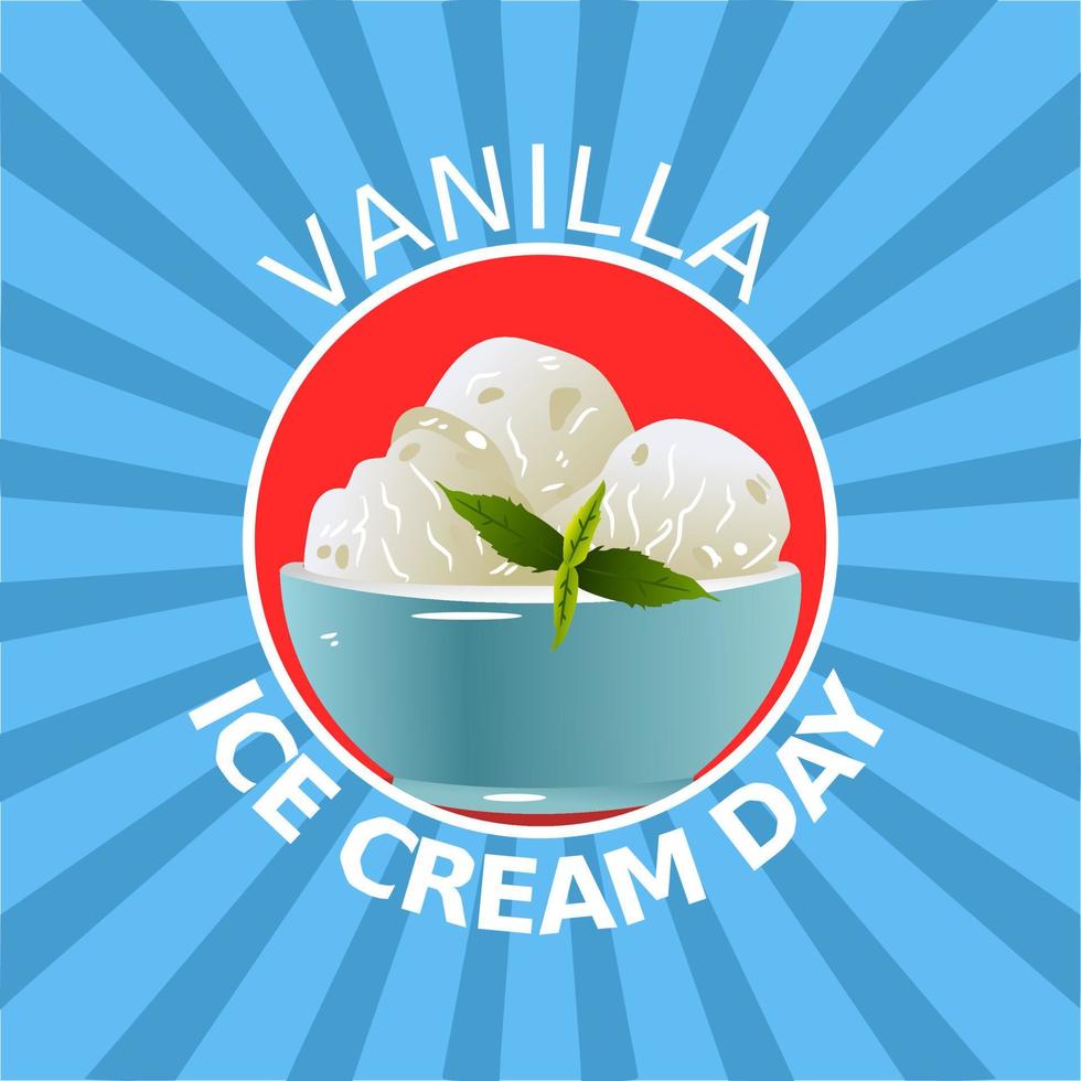 Ilustración de vector de día de helado de vainilla