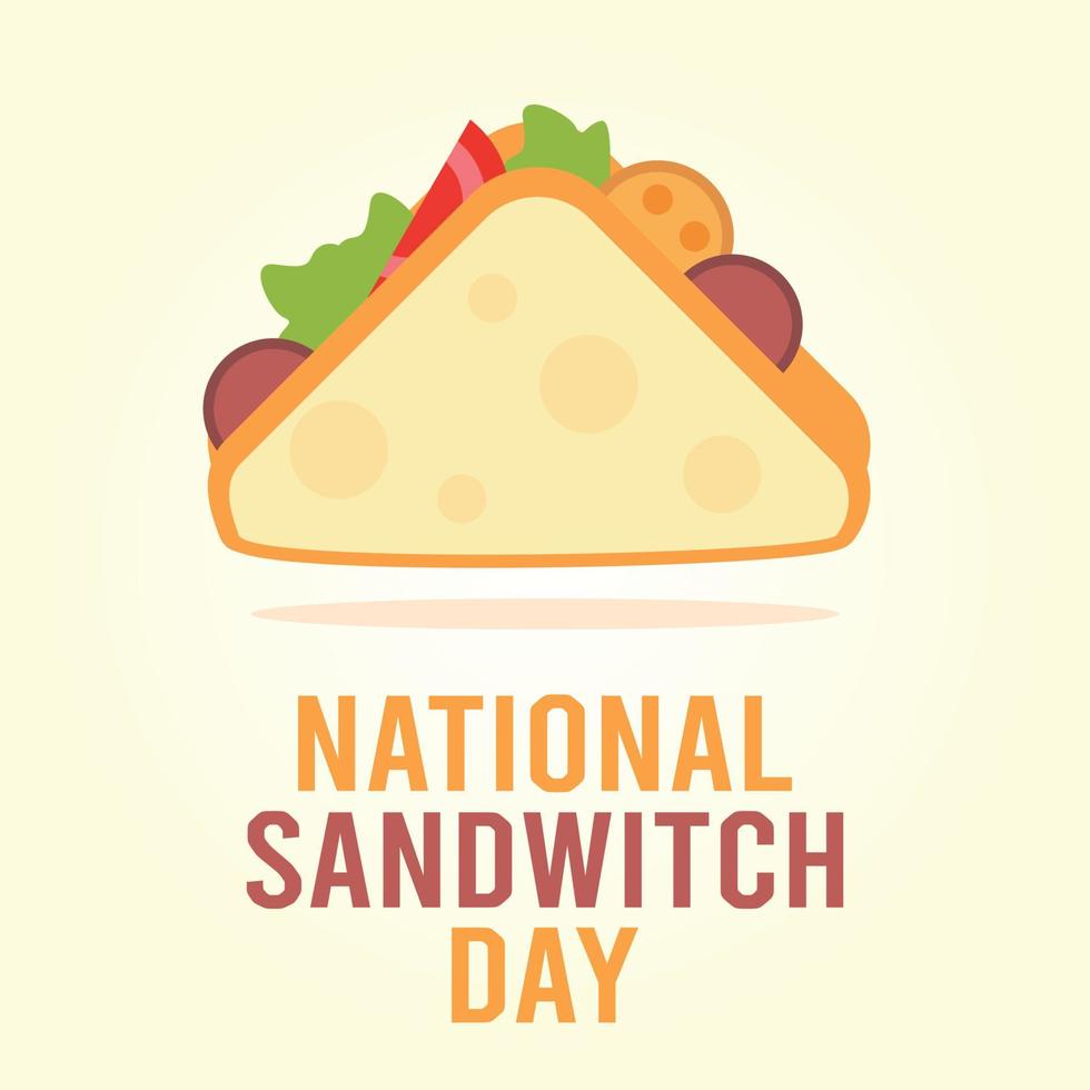 ilustración vectorial del día nacional del sándwich vector