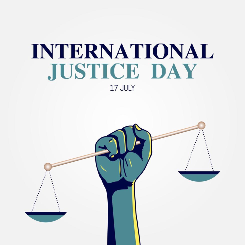 ilustración vectorial del día internacional de la justicia vector