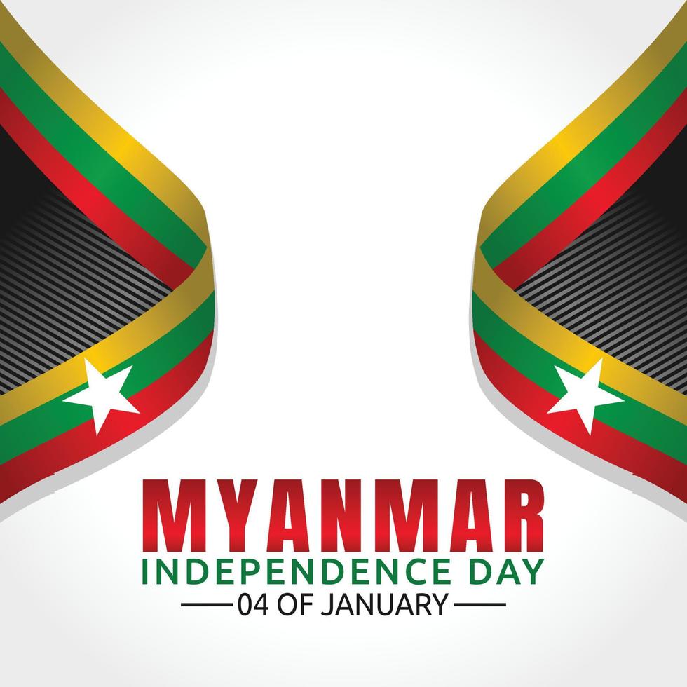 myanmar independence day vector illustraton.