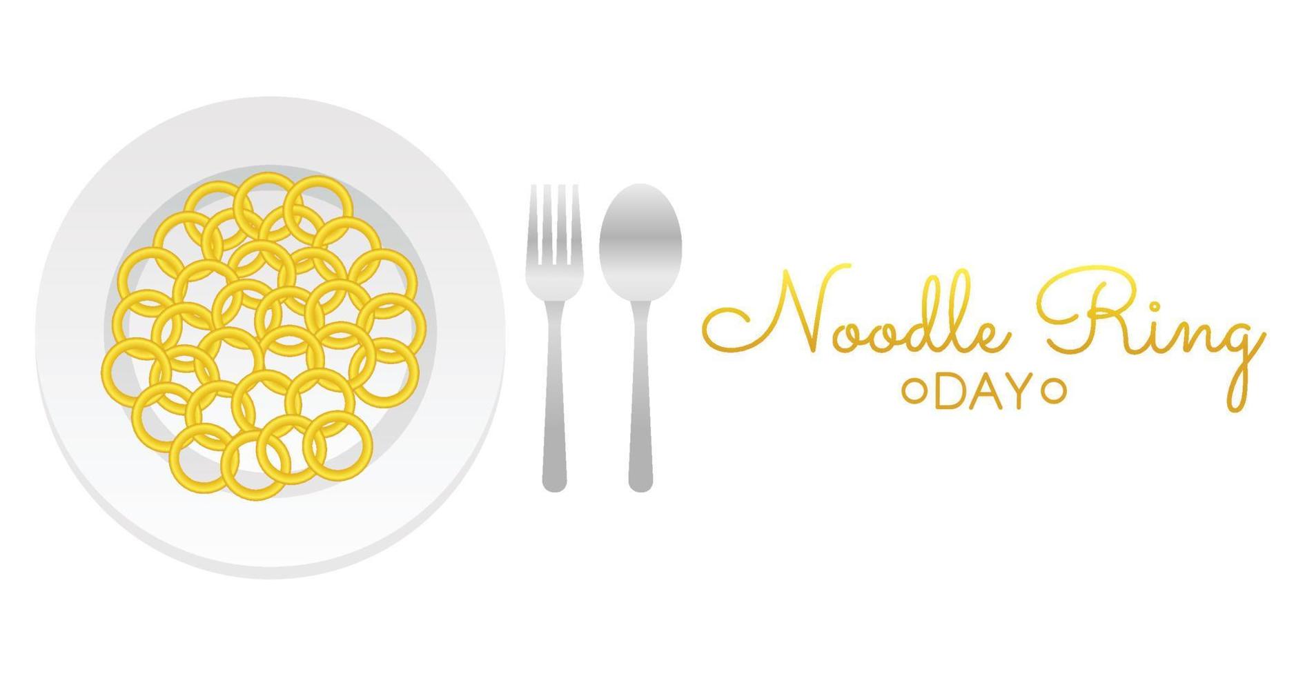 National noodle ring day vector Illustration