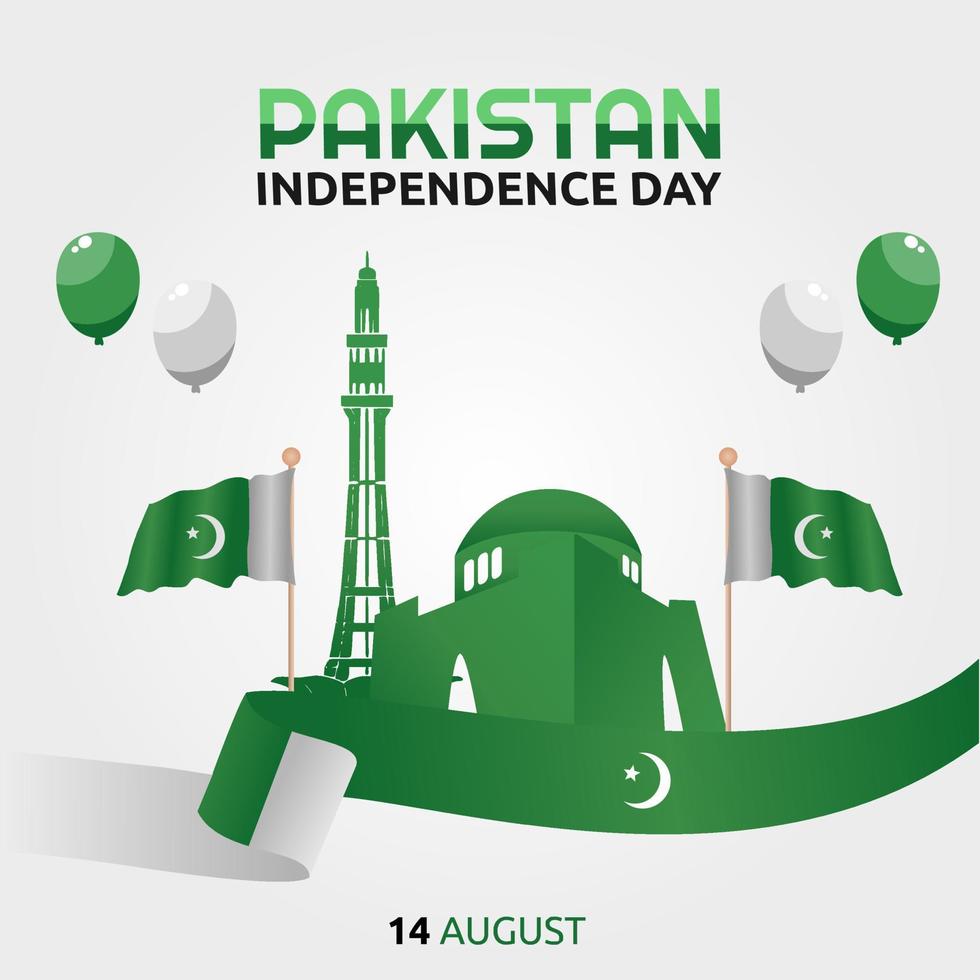 ilustración vectorial del día de la independencia de pakistán vector