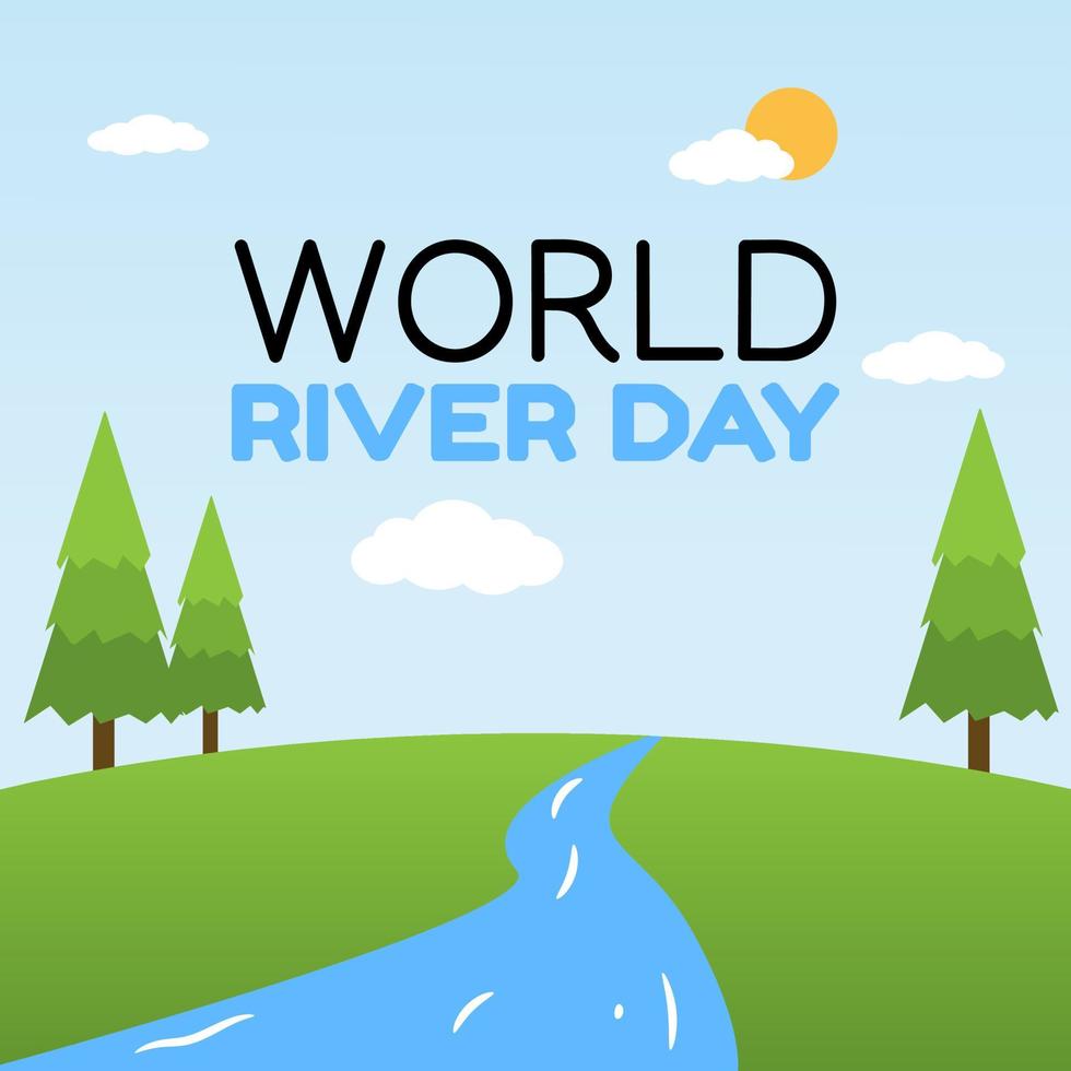 world river day vector lllustration