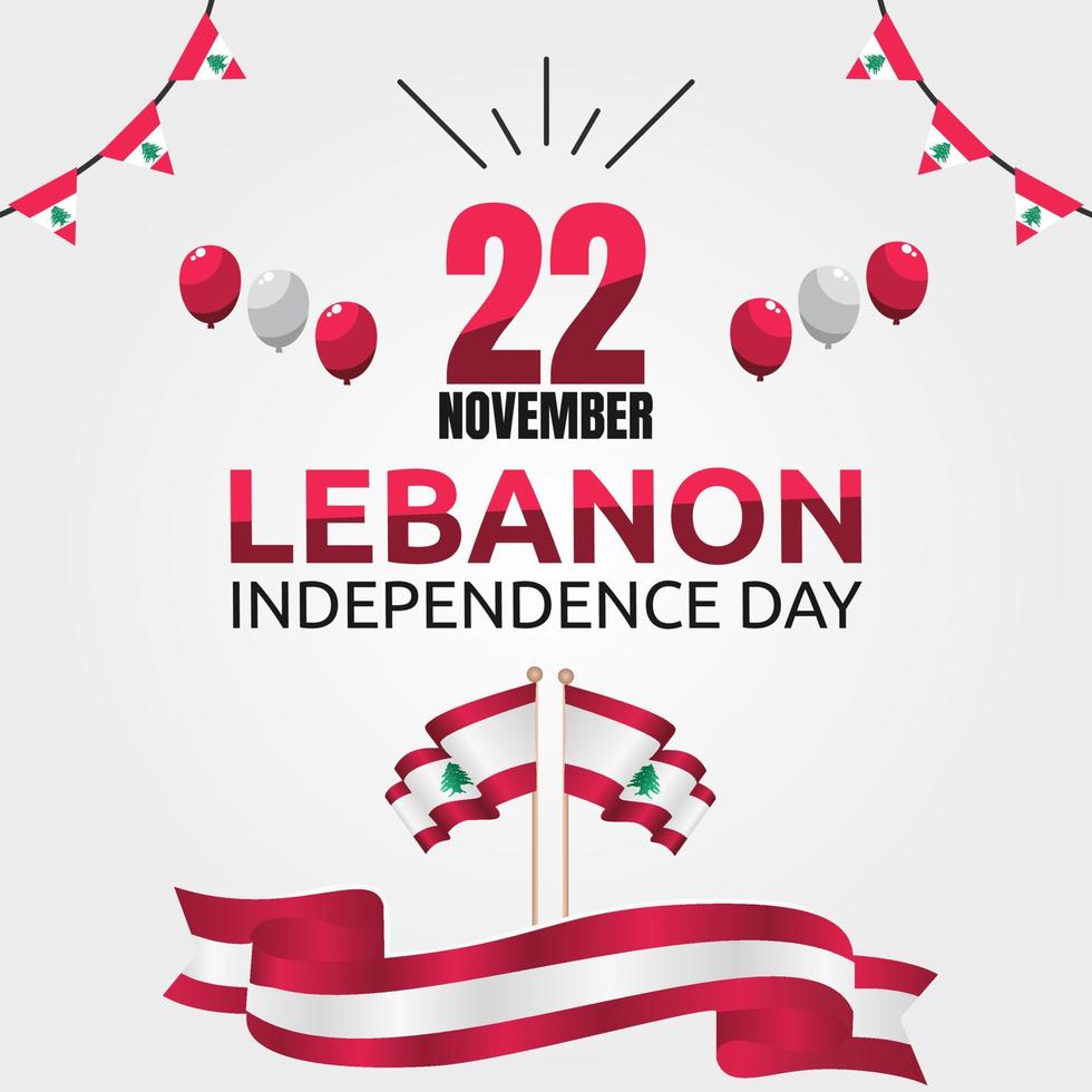 ilustración vectorial del día de la independencia de líbano vector