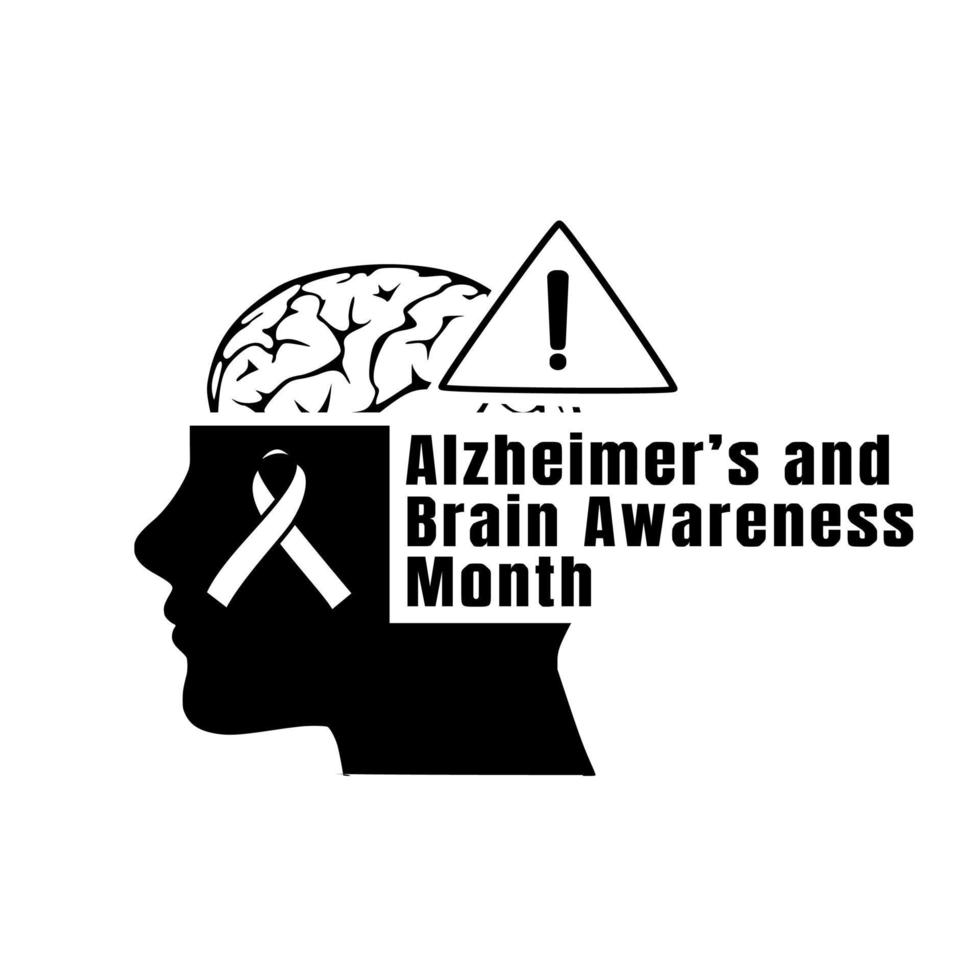 ilustración vectorial del mes de la conciencia del cerebro y el alzheimers vector
